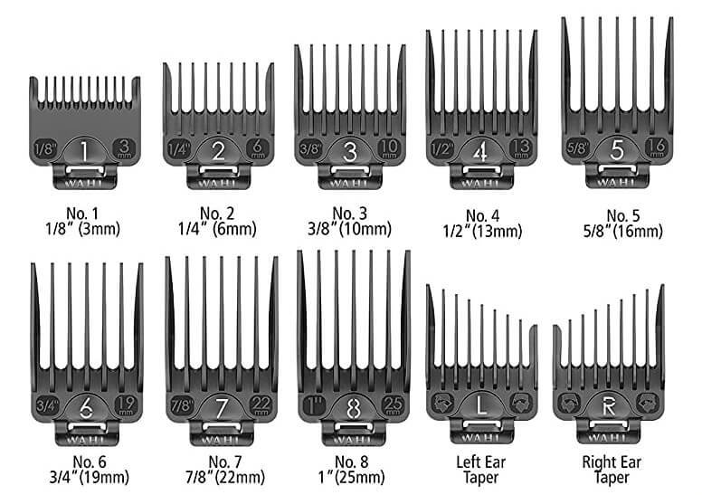 wahl left and right ear taper combs